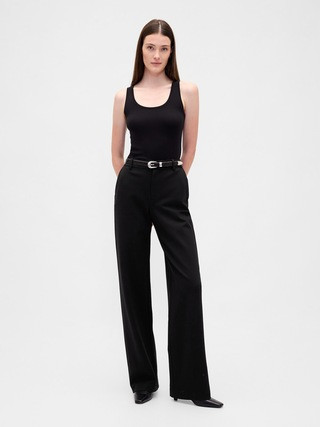 High Rise Double Knit Wide-Leg Pants | Gap (US)