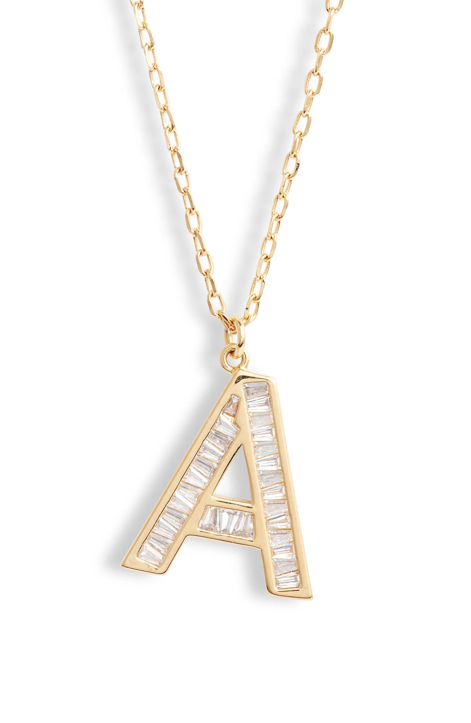 Cubic Zirconia Initial Pendant Necklace | Nordstrom