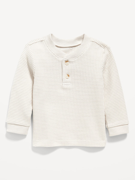 Long-Sleeve Thermal-Knit Henley T-Shirt for Baby | Old Navy (US)