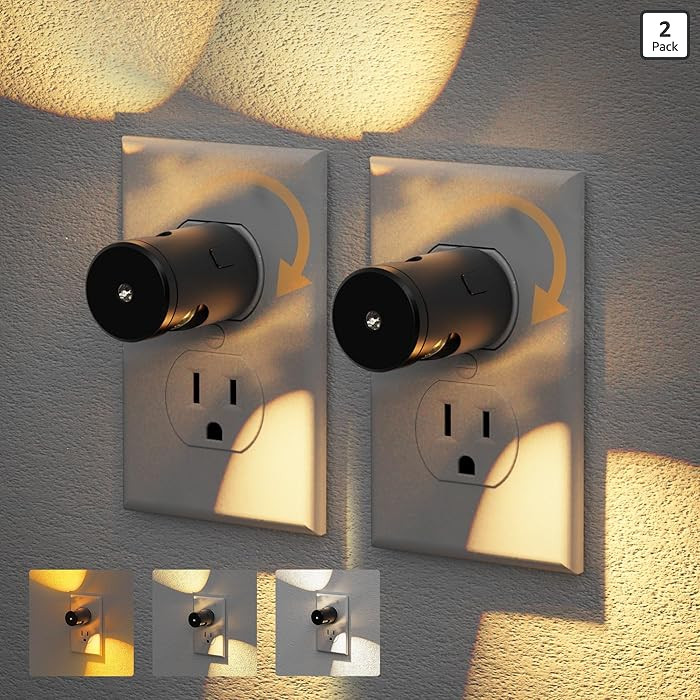 JandCase Night Lights Plug into Wall,2 Pack Mini Lens Night Light with 3CCT Color Temperature,180... | Amazon (US)