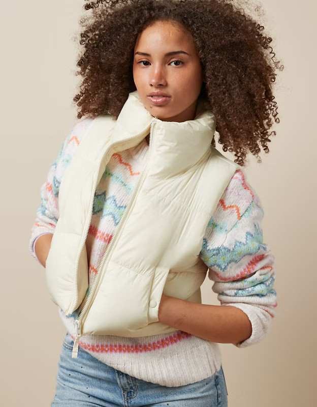 AE Cropped Puffer Vest | American Eagle Outfitters (US & CA)