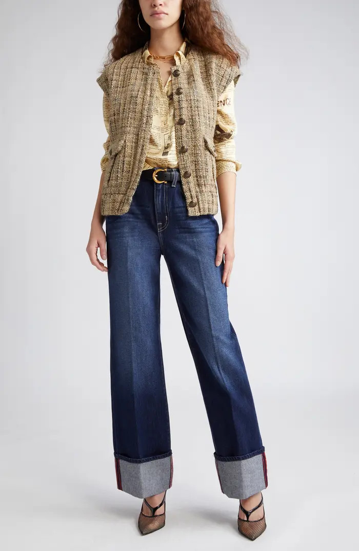 Miley High Waist Cuff Wide Leg Jeans | Nordstrom