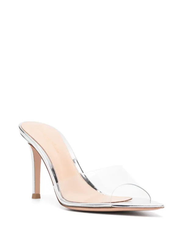 Gianvito Rossi Elle 85mm transparent-strap Sandals | White | FARFETCH SG | Farfetch Global