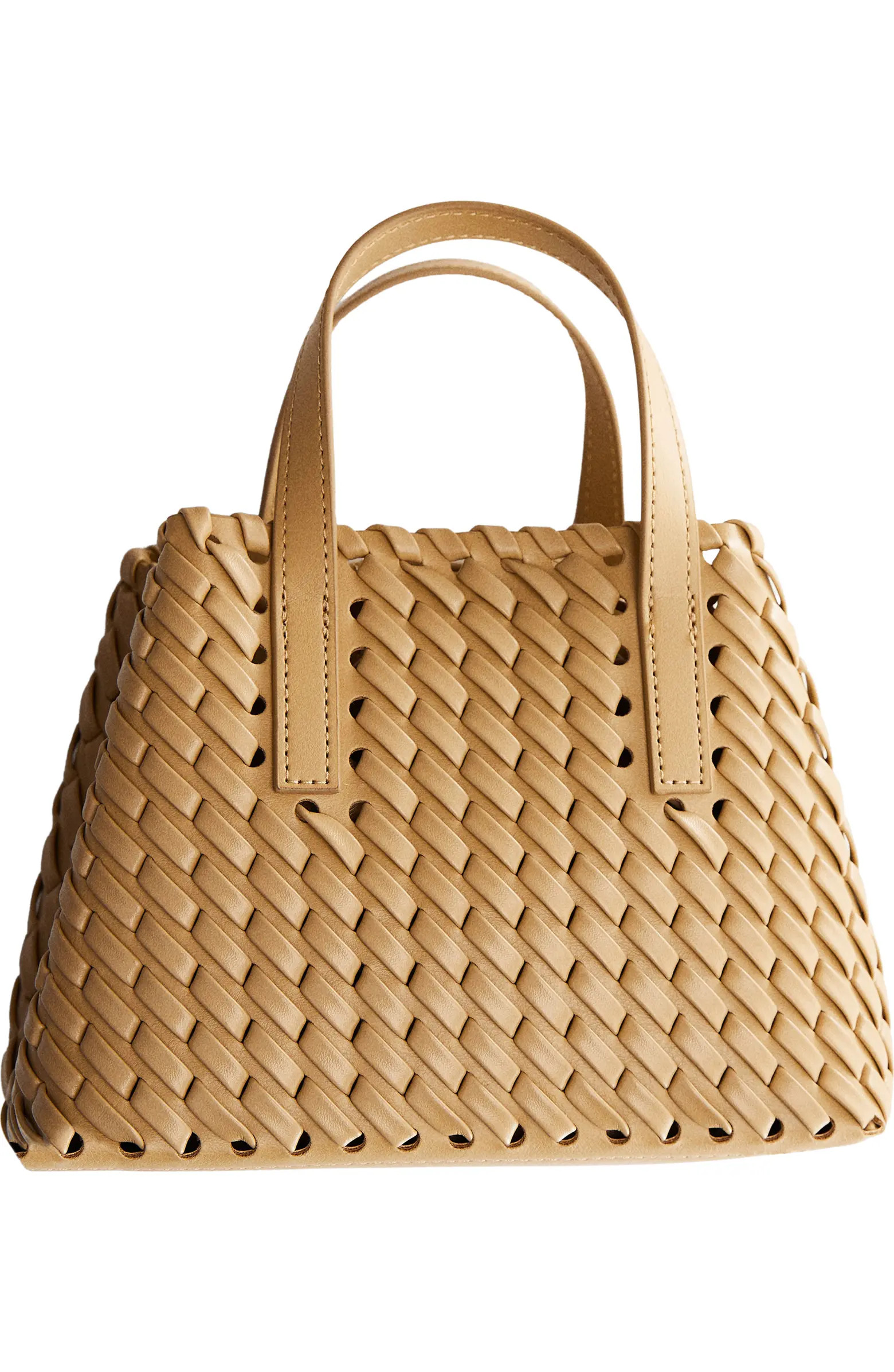 MANGO Lattice Effect Faux Leather Satchel | Nordstrom | Nordstrom