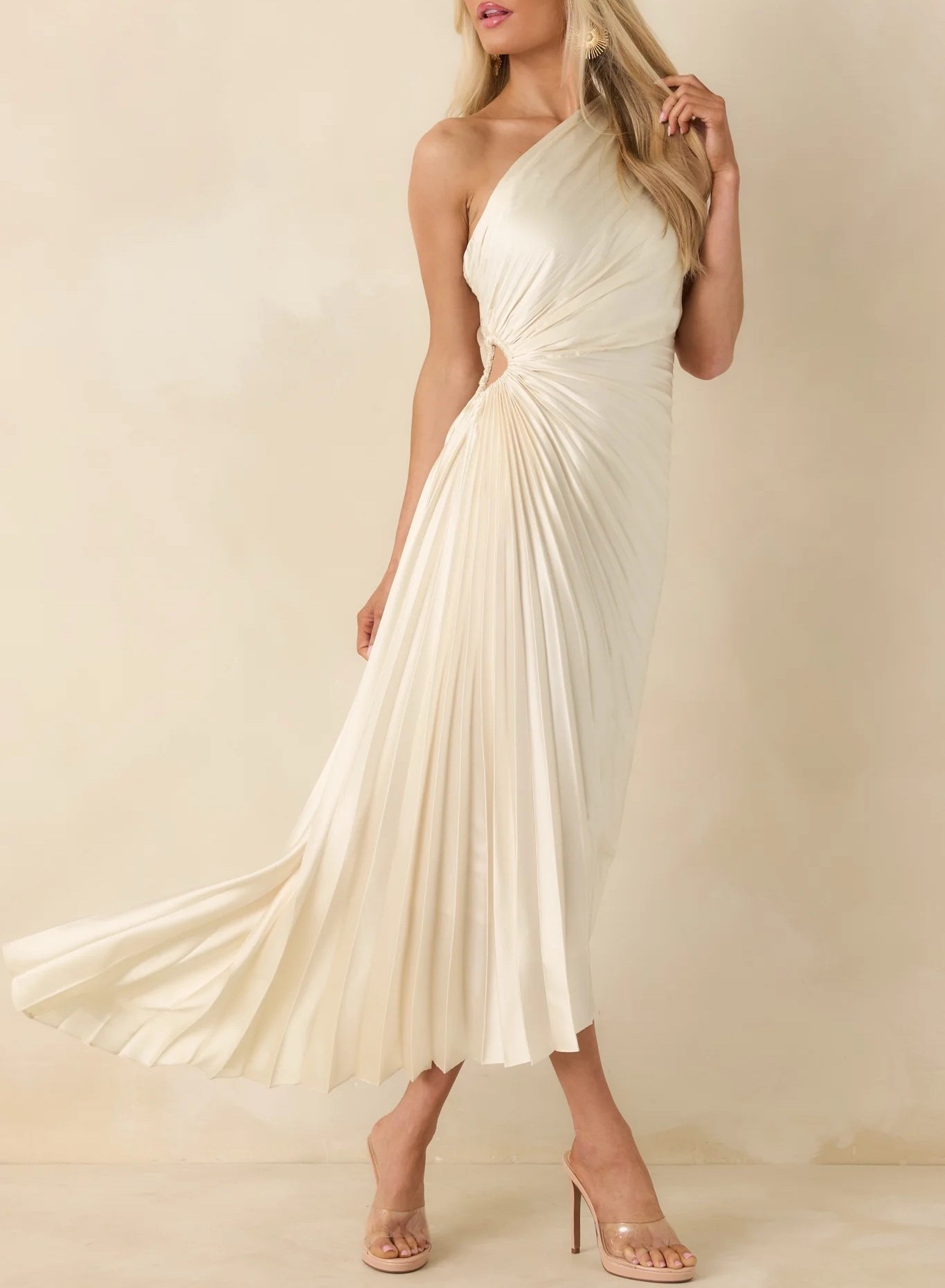 The Poetic Charm Light Ivory Asymmetric One Shoulder Maxi Dress is an elegant statement piece designed to feel timeless and romantic. Soft pleating flows through the silhouette, while the asymmetric neckline and subtle cutout detail add a modern, elevated touch. Finished with graceful movement and a flattering fit, this dress is perfect for weddings, formal events, and special occasions that call for something unforgettable. Under $100.


#LTKWedding #LTKootd #LTKgrwm