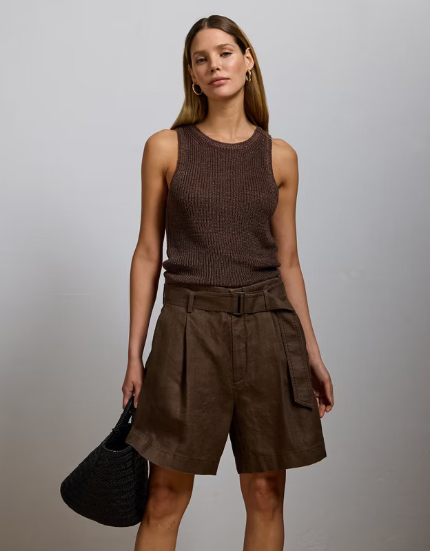 AE77 Premium Linen Trouser Short | American Eagle Outfitters (US & CA)