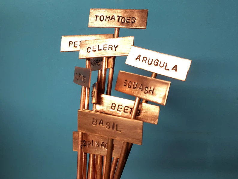 Custom Copper Garden Markers Hand Stamped - Etsy | Etsy (US)