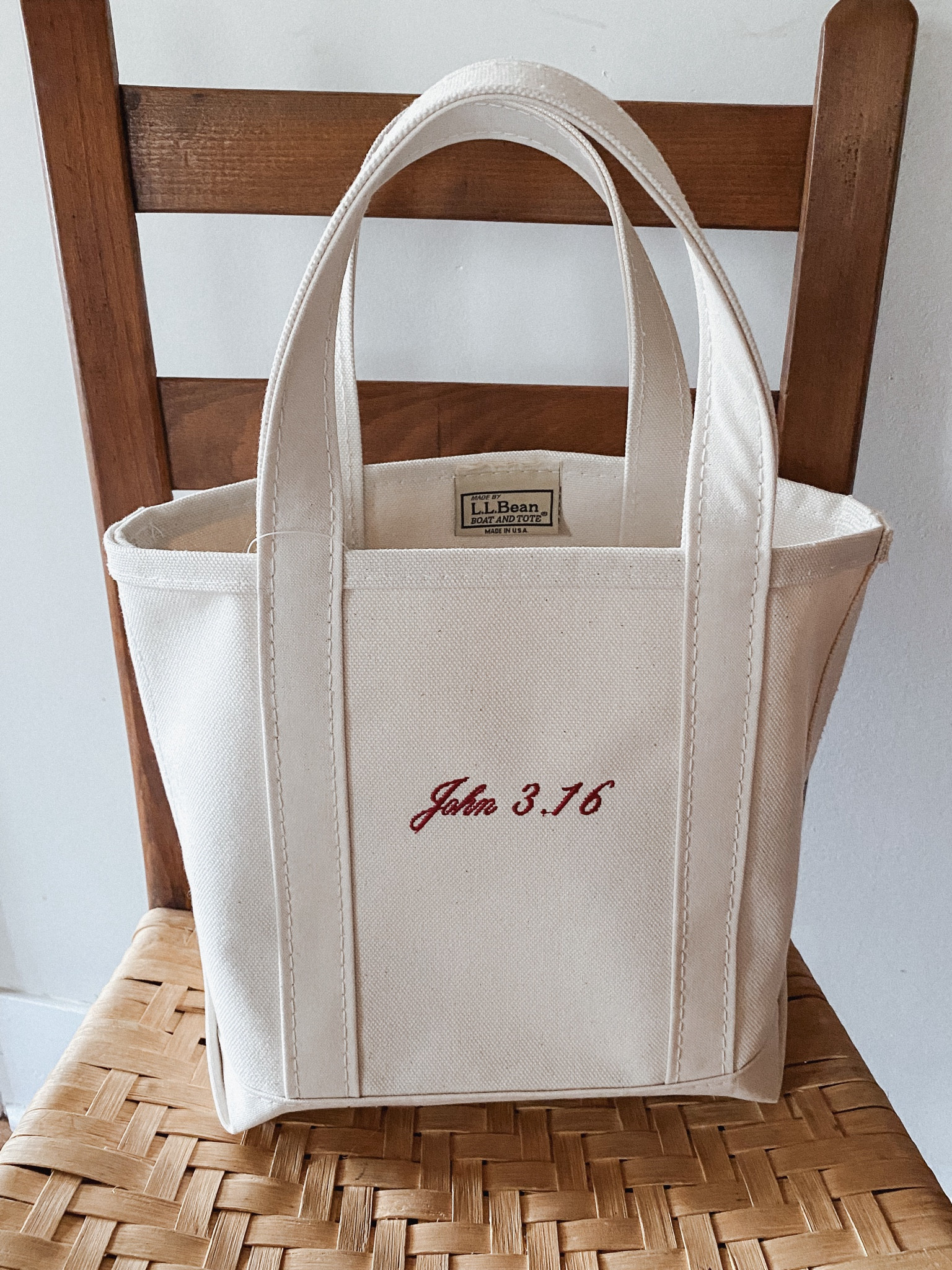 My perfect church bag for my Bible and extra room for pens and gum!⛪️📖✍🏼❤️
Pictured is the L. L. Bean Boat and Tote, size small, regular handles, and natural canvas color. Added the monogram, of course!

#LTKitbag #LTKfindsunder50