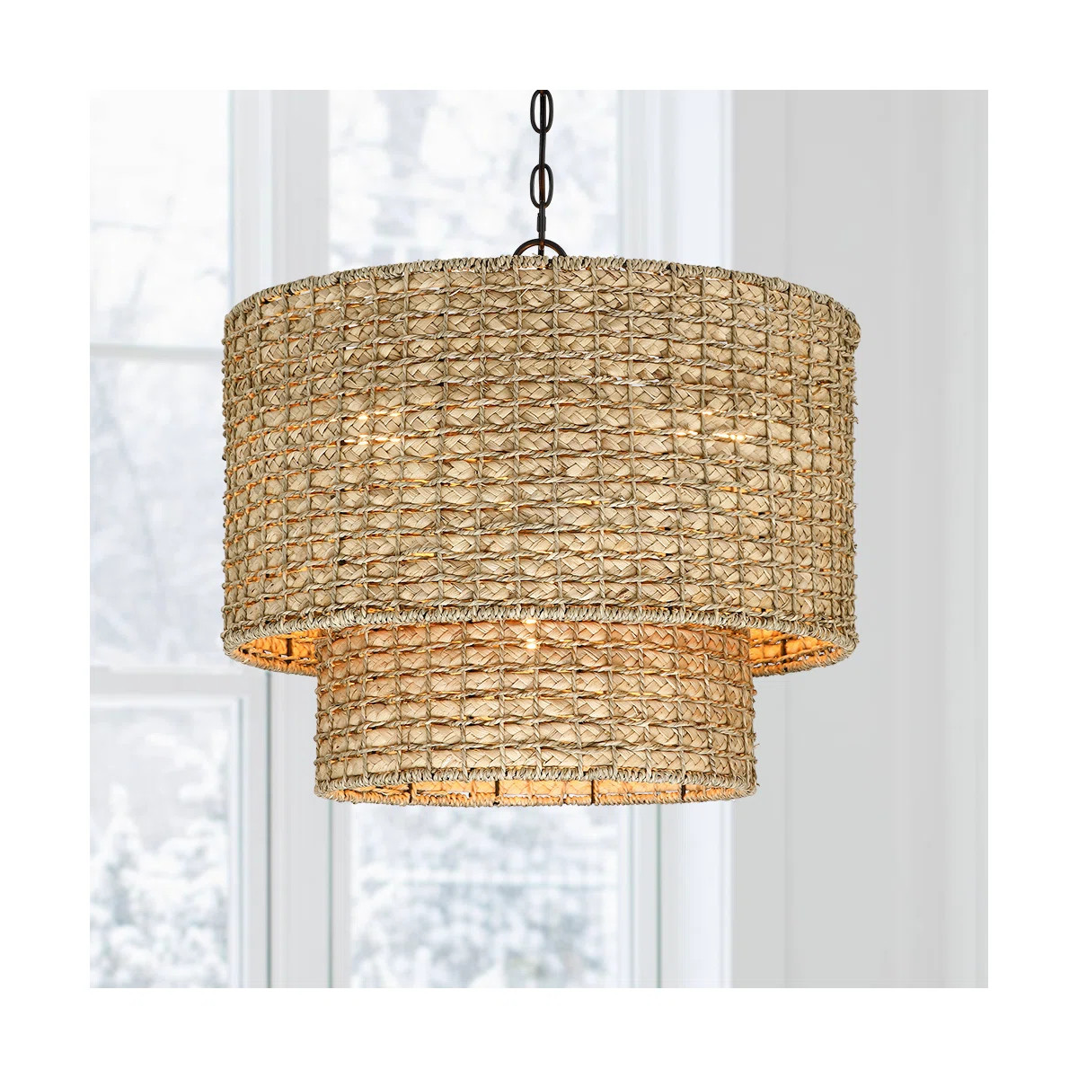 Stutz 4-Light Dimmable Rattan Drum Chandelier | Wayfair North America
