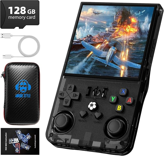 R36MAX Retro Handheld Game Console, 4.0 Inch 720x720 IPS Screen, 128GB Built-in 22000+ Classic Ga... | Amazon (US)