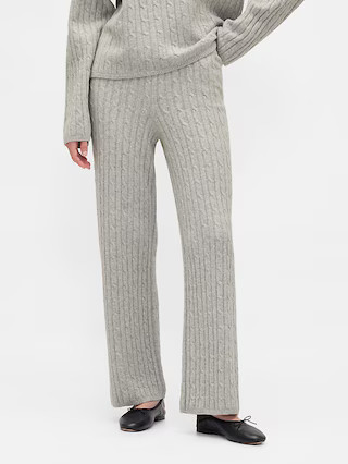 CashSoft Cable-Knit Sweater Pants | Gap (US)