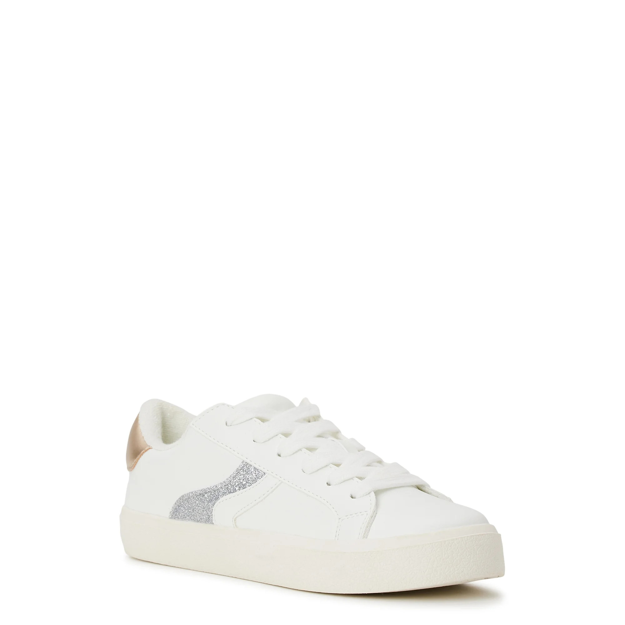 Time and Tru Women's Metallic Fashion Lace Up Casual Sneaker | Walmart (US)