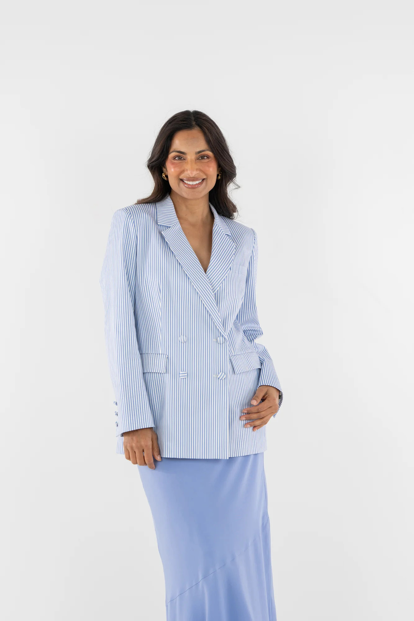 Bristol Blazer in Grapemist Stripe | Emily McCarthy