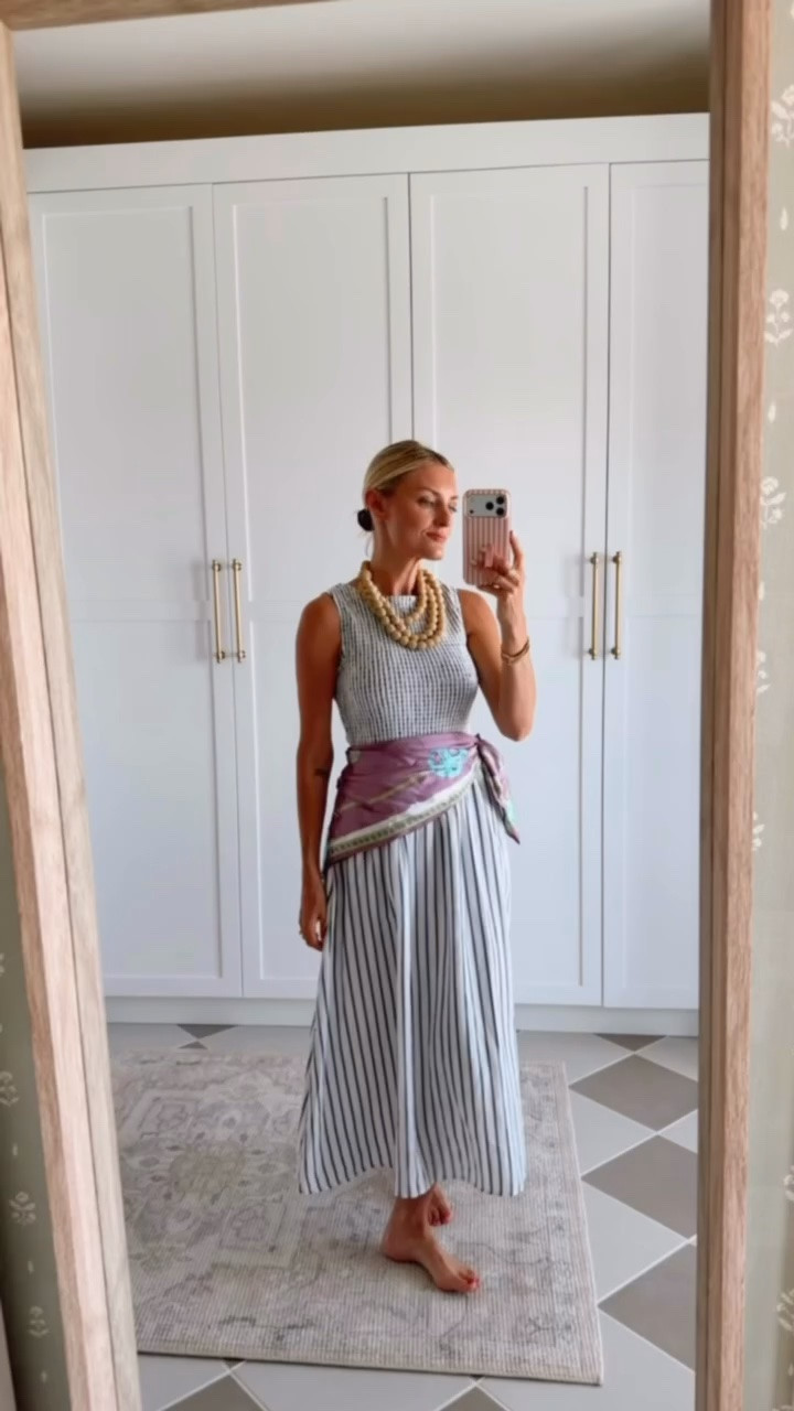This scarf and striped dress combo has such a high end look! The price on these pieces are so good! Timeless staples to keep on hand for easy looks. Wearing S

Loverly grey, striped smocked maxi dress, Amazon fashion finds, versatile closet staples, work outfit ideas, capsule wardrobe women, how to style satin scarf, striped dress navy and white

#LTKSeasonal #LTKWorkwear