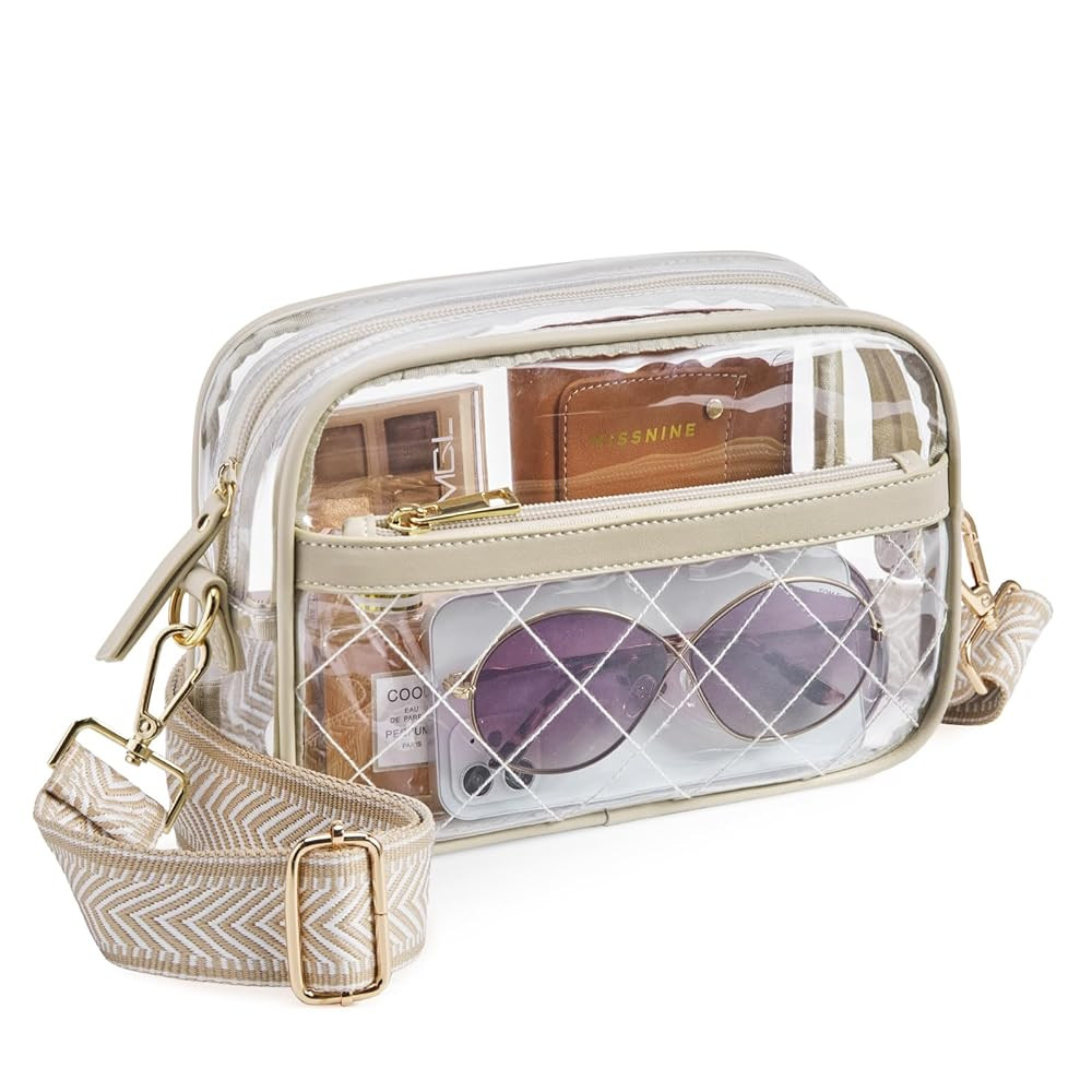 Missnine Clear Bag for Stadium Events Quilted Clear Purse for Women Stadium Approved PVC Crossbod... | Amazon (US)