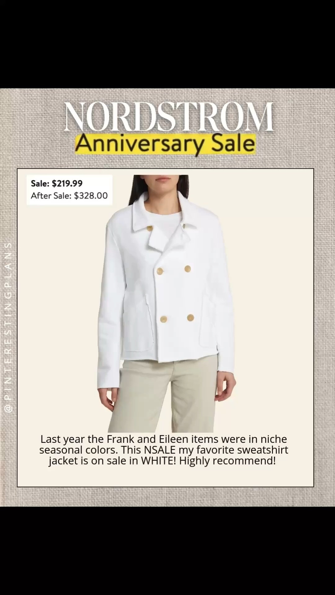 Last year the Frank and Eileen items were in niche seasonal colors. This NSALE my favorite sweatshirt jacket is on sale in WHITE! Highly recommend!

#LTKootd #LTKWorkwear #LTKSaleAlert