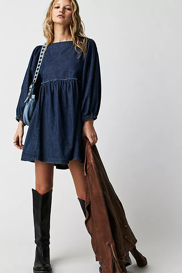 Get Obsessed Denim Mini Dress | Free People (Global - UK&FR Excluded)