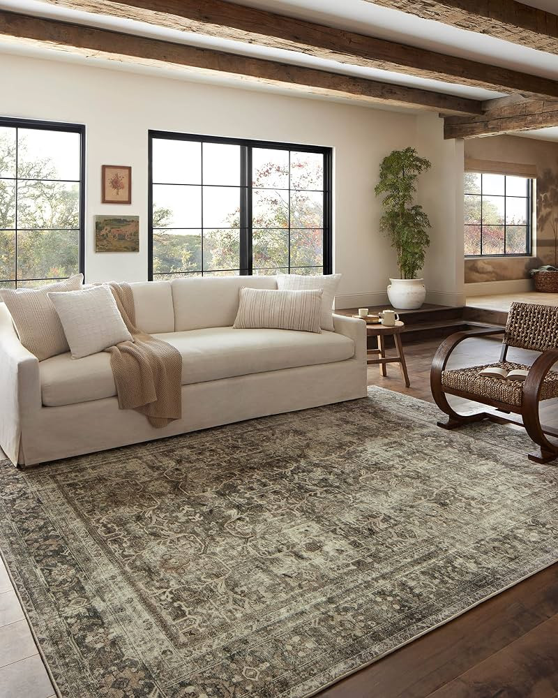 Loloi Magnolia Home Sinclair Pebble/Taupe 7'-6" x 9'-6" Area Rug | Amazon (US)