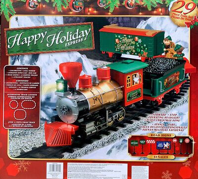 Christmas Train Set 29 Pieces Happy Holiday Express Battery Powered Fast Ship 19071621694 | eBay | eBay US