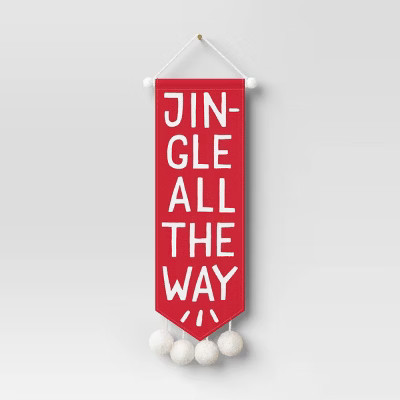 18" 'Jingle All the Way' Fabric Hanging Wall Décor Red/White - Wondershop™ | Target