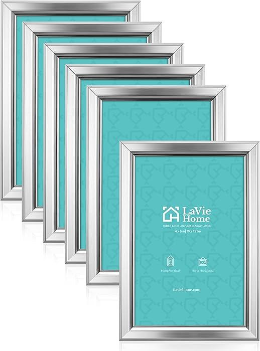 LaVie Home 4x6 Picture Frames (6 Pack, Silver) Simple Designed Photo Frame with High Definition G... | Amazon (US)