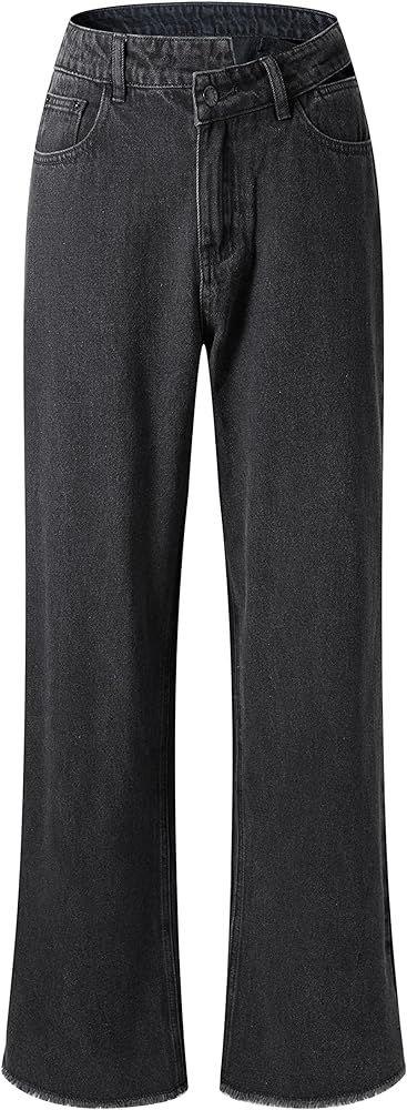 NC Women's Casual Straight-Leg Solid Color Loose Jeans | Amazon (US)