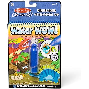 Melissa & Doug On The Go Water Wow! Reusable Water-Reveal Activity Pad – Dinsoaur Books, Stocki... | Amazon (US)