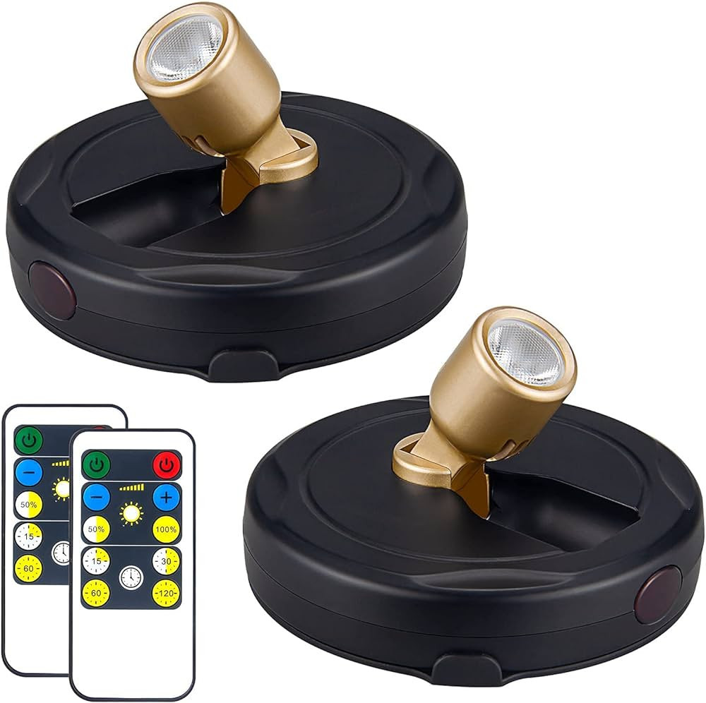 HAMVIDNE Wireless LED Spotlight, Battery Powered Picture Lights, Uplighting Indoor, Puck Lights w... | Amazon (US)