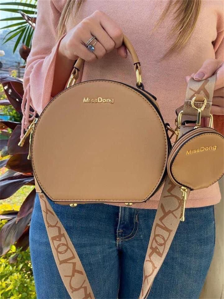 bolsa feminina redonda transversal tiracolo com bolsinha e alça de mão | SHEIN