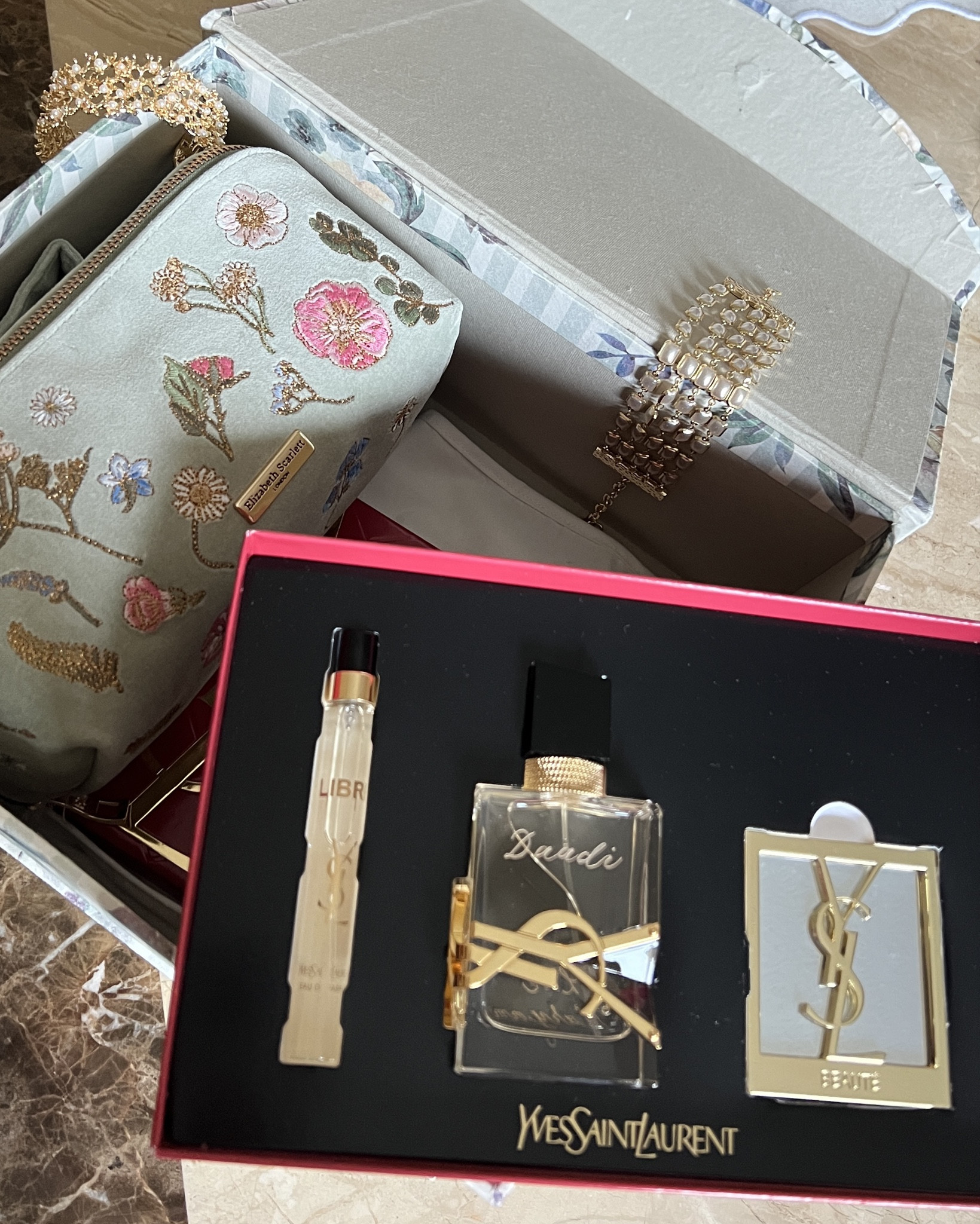Eid gift with ysl gift set and a beautiful pouch 
