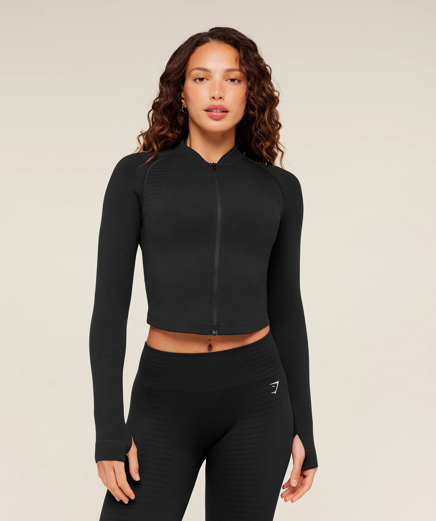 Gymshark Steel Seamless Zip Up Top - GS Black | Gymshark UK