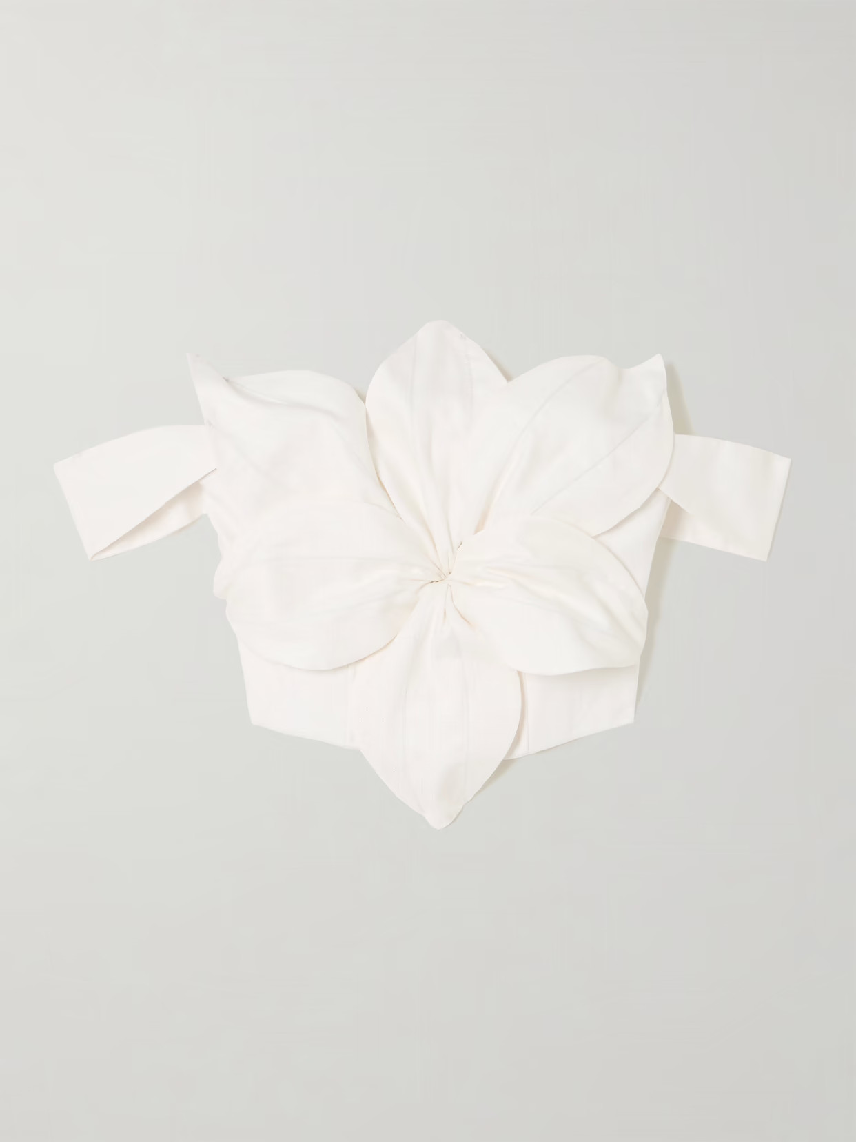 Andres Otalora - Loto Appliquéd Linen Bustier Top - Off-white | NET-A-PORTER (US)
