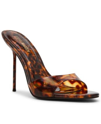 Steve Madden Davina High Heel Stiletto Dress Sandals - Tan Patent | Macy's