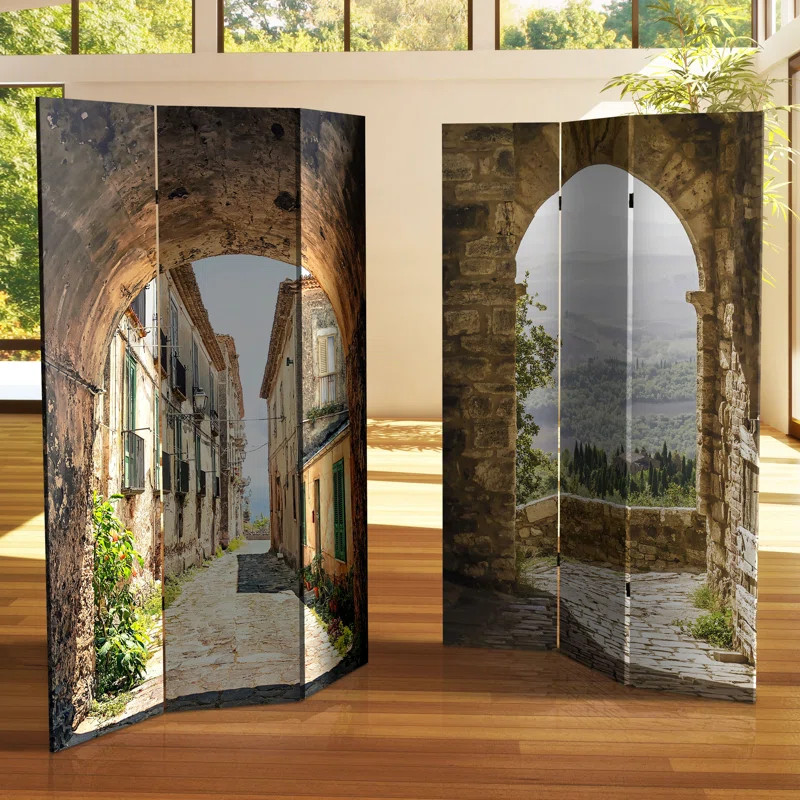 Wimmer 47.25'' W x 71'' H 3 - Panel Solid Wood Folding Room Divider | Wayfair North America