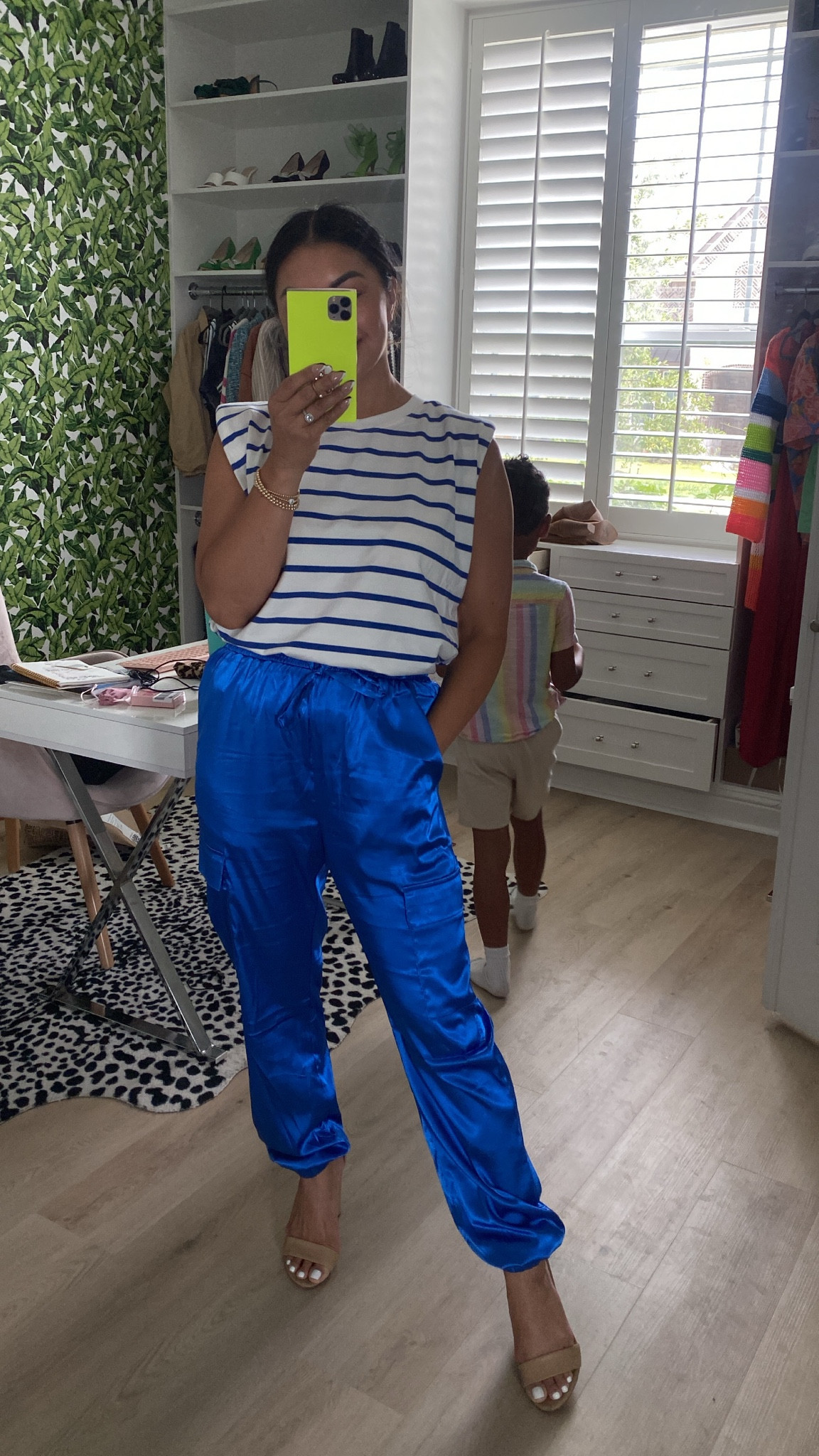 Use code SUMMER30 at Vici collection. Wearing a small in both the stripe top and joggers 