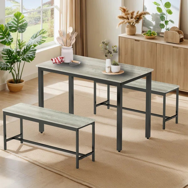 5-Piece Counter Height Dining Table Sets, Space-Saving Solid Wood Kitchen Dining Sets with 4 Slat... | Wayfair North America
