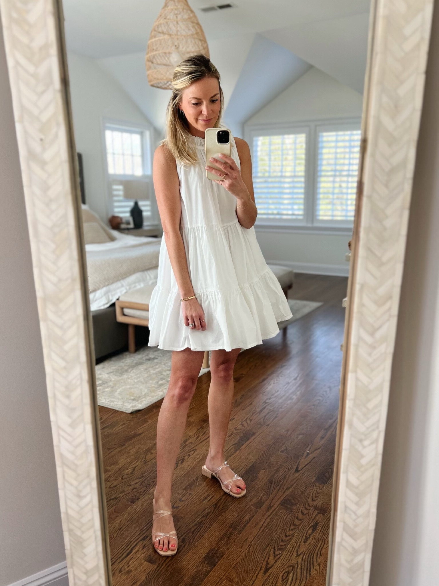 White tiered spring dress only $58 with code FCFAM25 // I’m 5’5 wearing size small // 3 colors // spring sandals fit tts 

Summer dress, vacation dress, Easter Dress, bride, summer sandals 

#LTKtravel #LTKshoecrush #LTKunder100