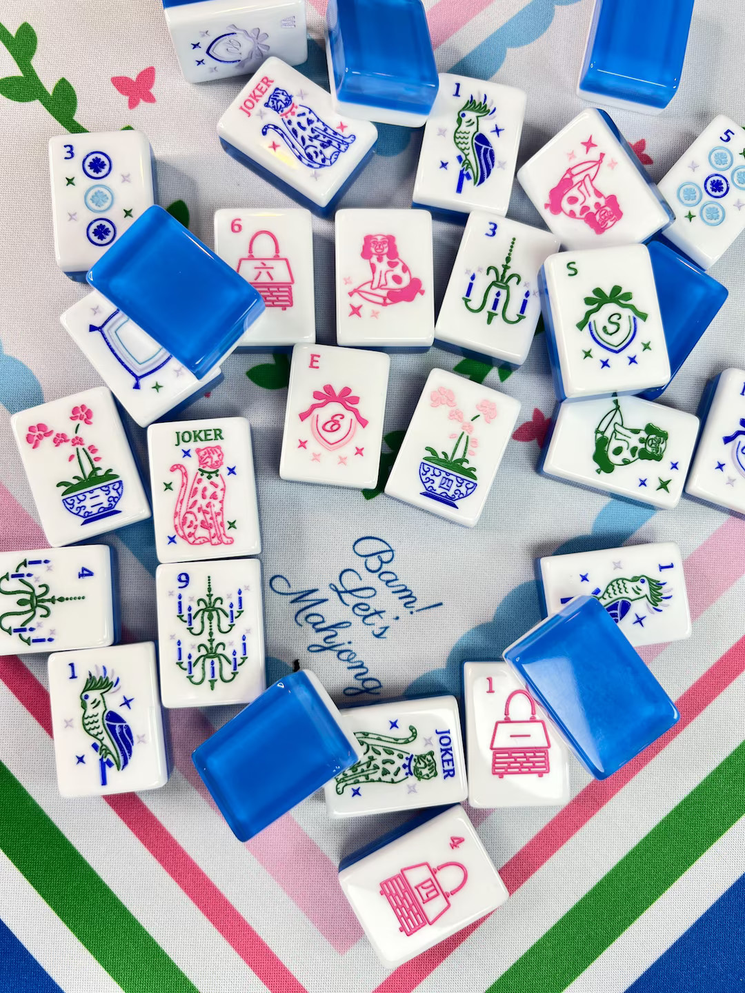 Mahjong Tiles Grandmillennial and Matching Neoprene Mat - Etsy | Etsy (US)