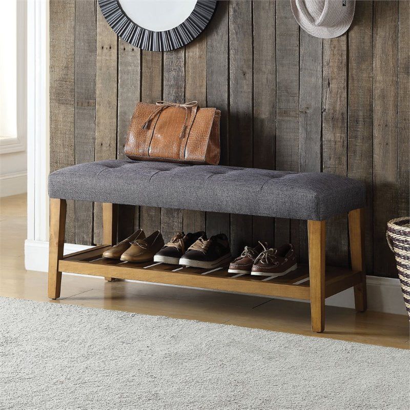 Bowery Hill Bench in Gray and Oak | Walmart (US)