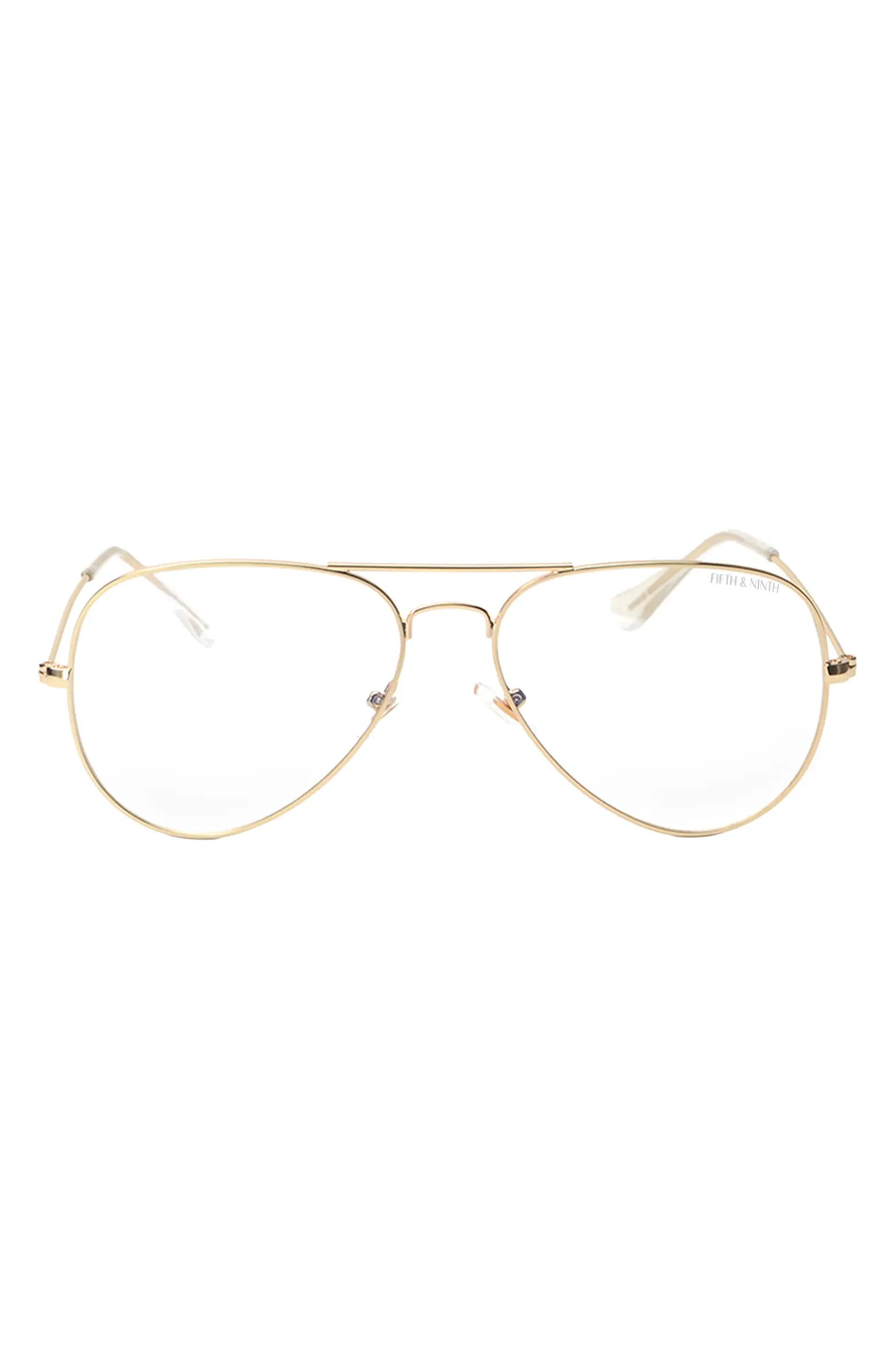 Charlie 53mm Aviator Blue Light Blocking Glasses | Nordstrom
