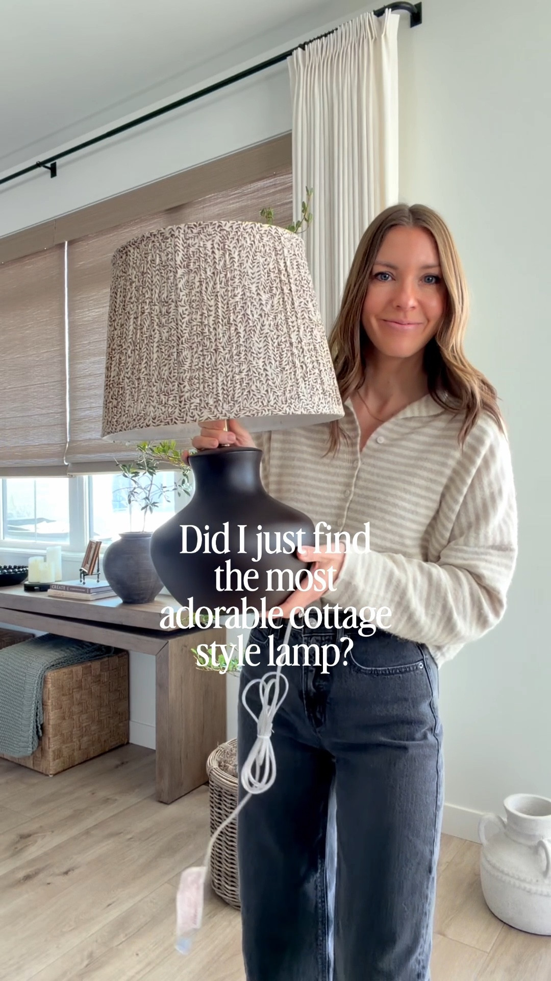 
Shop our living room! 

I just found the most adorable lamp from @joonloloi! I’m obsessed with the cottage charm and pleated floral shade on this Ursula Table Lamp. 😍 It looks perfect on our console table, don’t you think?

#livingroom #neutralhome #consoletable #cottagehomestyle 

#LTKHome