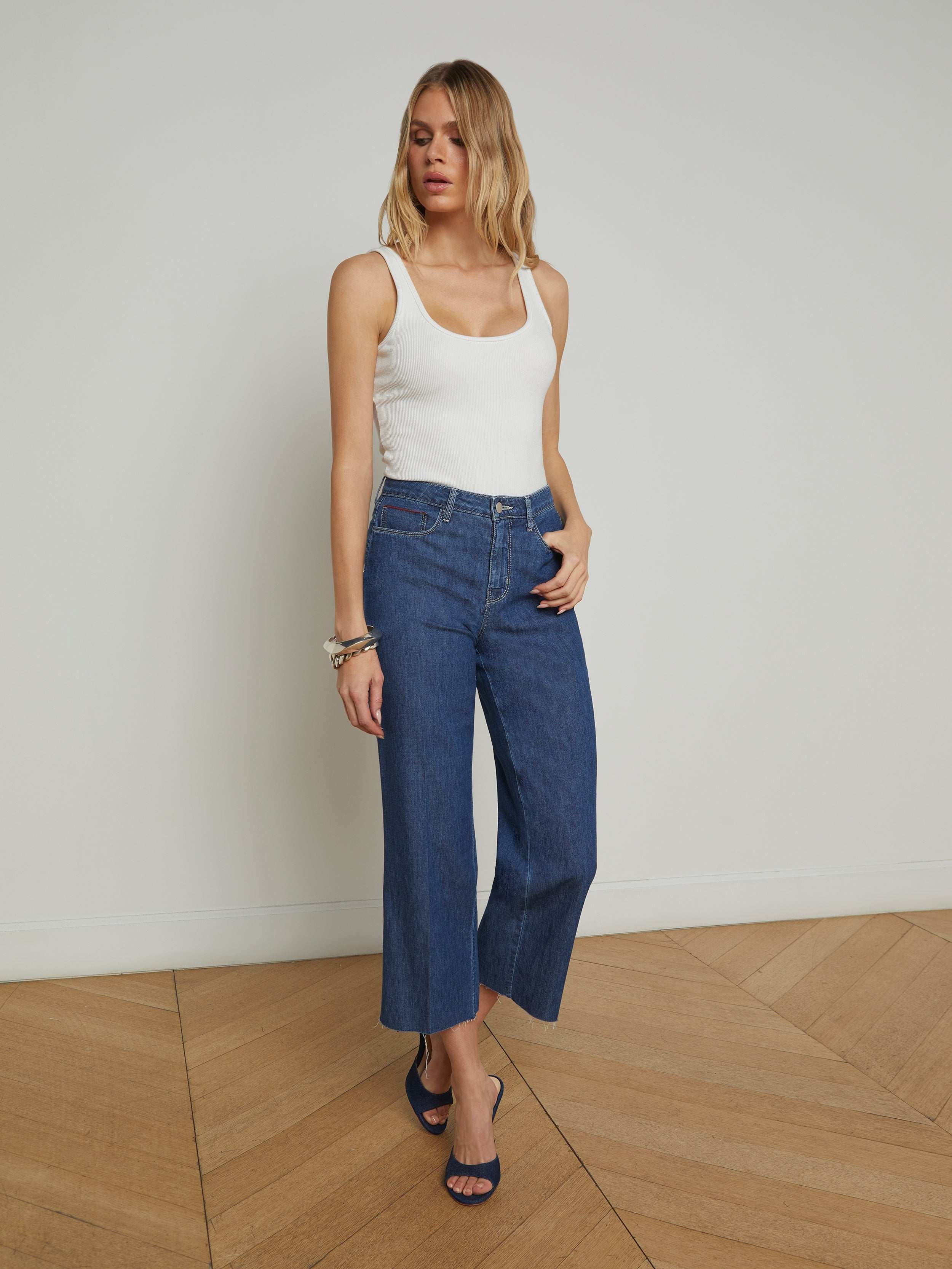 Wanda Cropped Wide-Leg Jean in Spokane | L'AGENCE | L'Agence