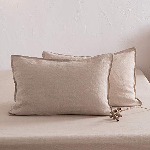 ATLINIA 100% Linen Pillowcases Set of 2, Standard Size 20'' x 26'' Pillow Case, Linen Pillow Sham... | Amazon (US)