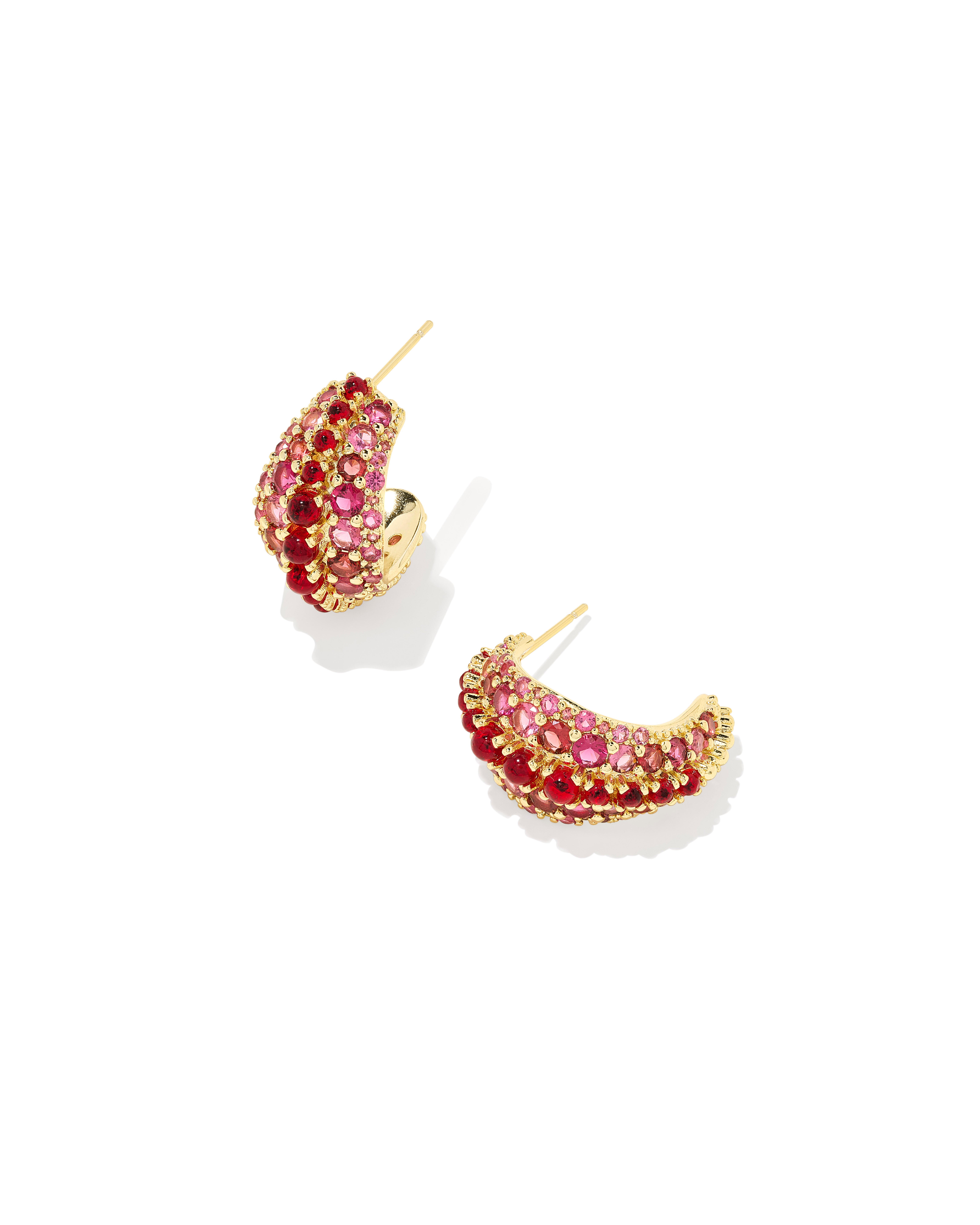 Krista Gold Hoop Earrings in Red Mix | Kendra Scott