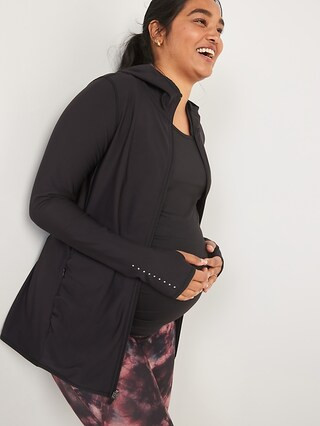 Maternity PowerSoft Side-Shirred Hooded Jacket | Old Navy (US)