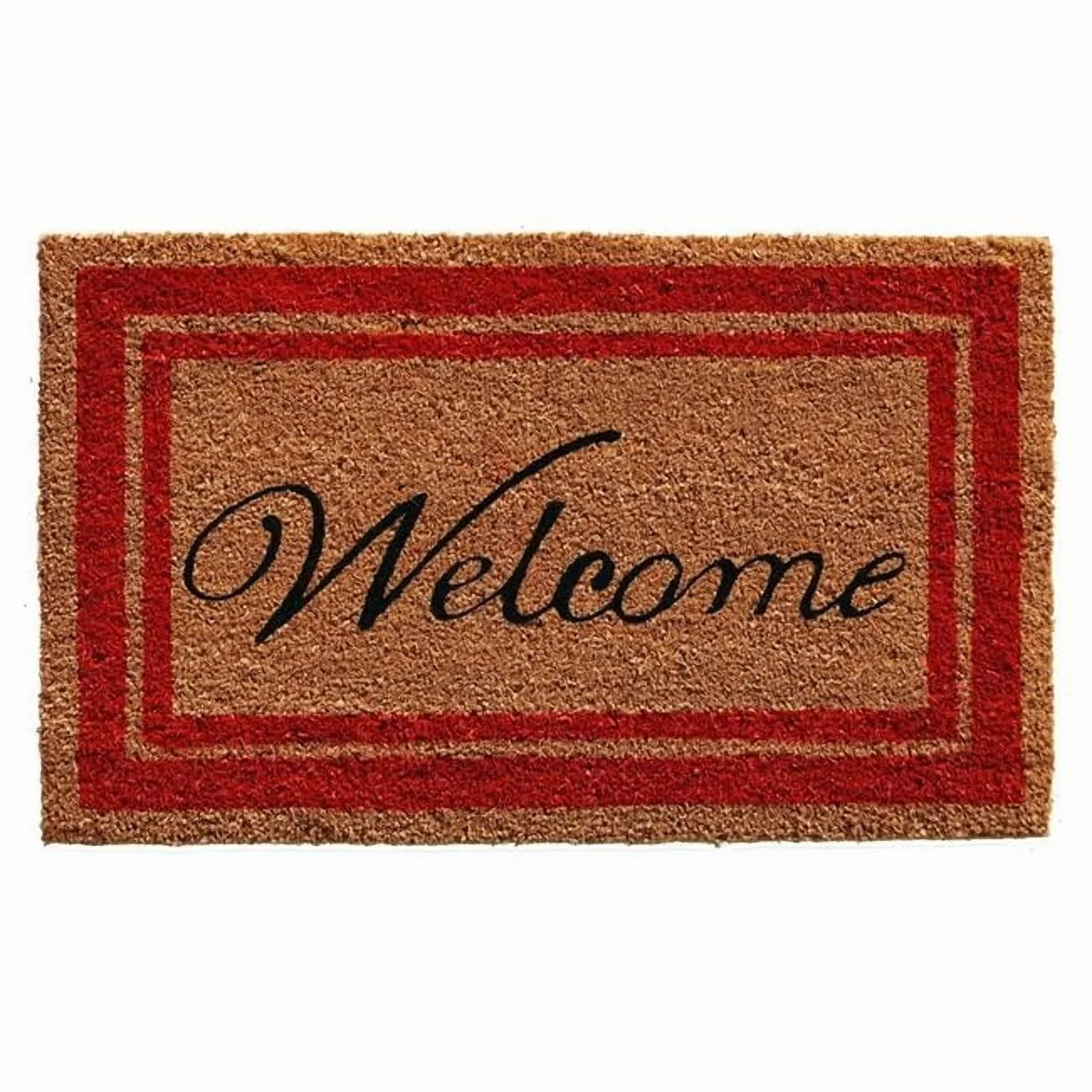 Calloway Mills Red Border Welcome Outdoor Doormat 18" x 30" | Walmart (US)