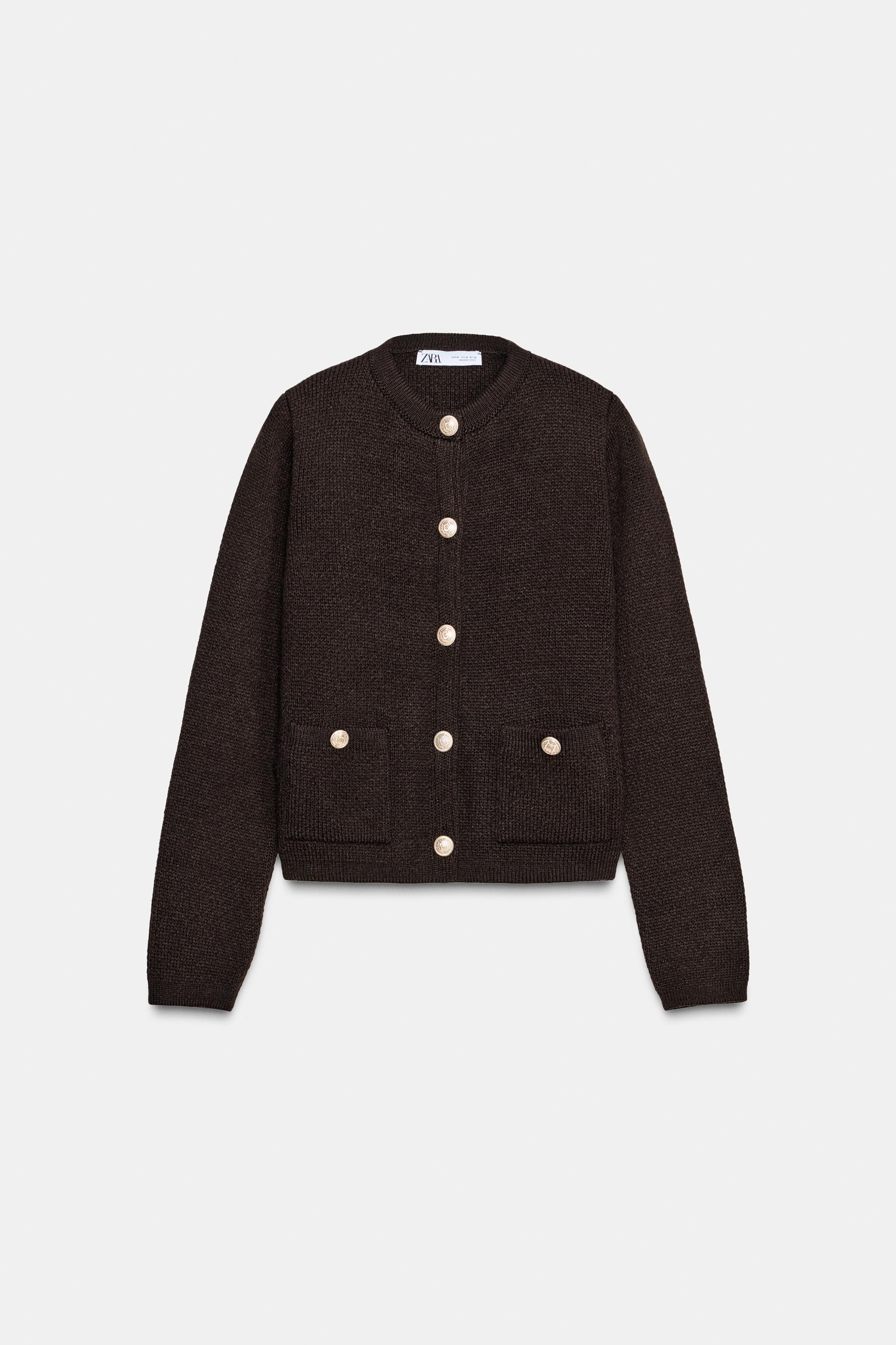 GOLDEN BUTTON KNIT CARDIGAN | Zara US