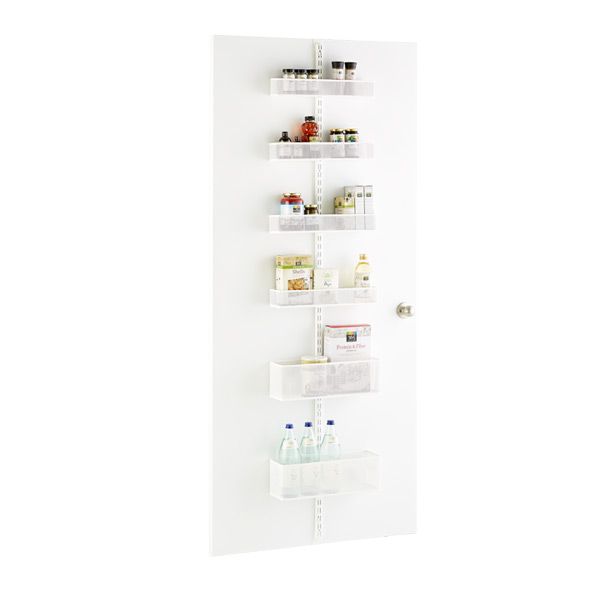 White Elfa Utility Mesh Pantry Door & Wall Rack Solution | The Container Store