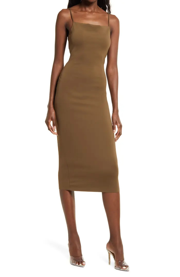 Spaghetti Scuba Midi Dress | Nordstrom
