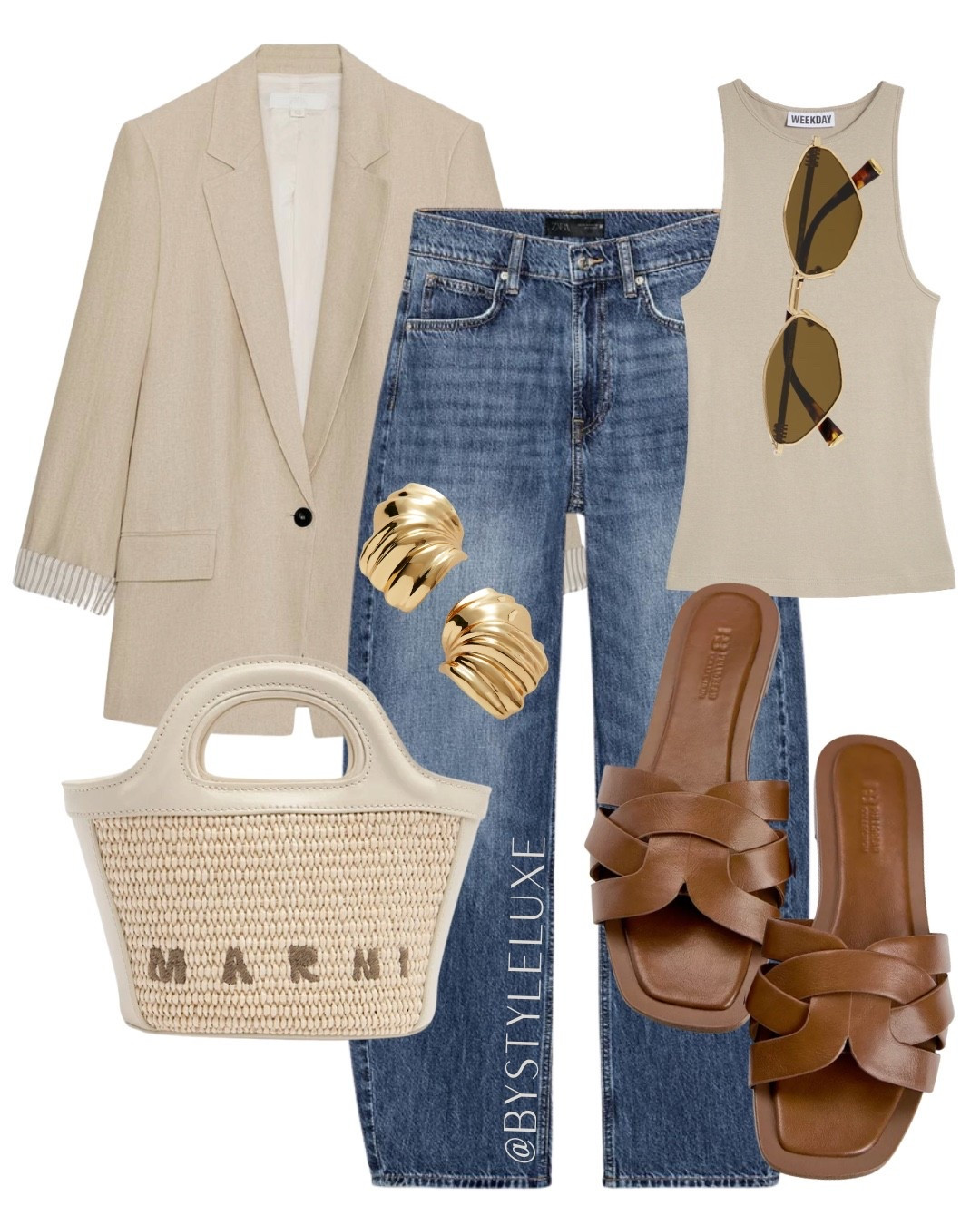 SPRING NEUTRALS - Staple @Zara linen blazer styled with on trend barrel leg jeans and neutral accessories for an everyday chic look

#blazer #jeans #sandals 

#LTKshoes #LTKjeans #LTKspring